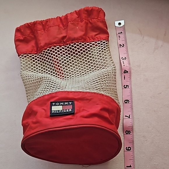 90's Vintage Tommy Hilfiger Shower Caddy Drawstring Mesh Bag - Picture 8 of 10